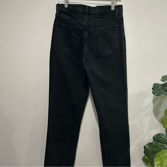 NWT Abercrombie & Fitch 90s ultra high rise straight asymmetrical fly black - Picture 7 of 12